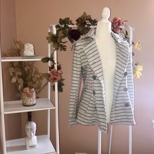 MOSSIMO Gray Striped Hoodie Jacket